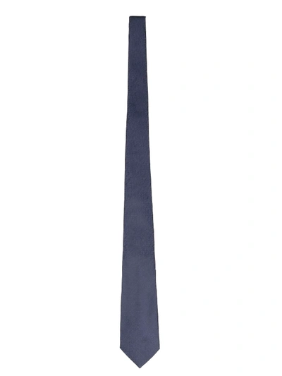 Shop Fendi Ff Embossed Tie In Blue