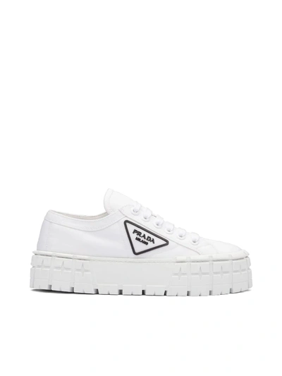 Shop Prada Double Wheel In White Black