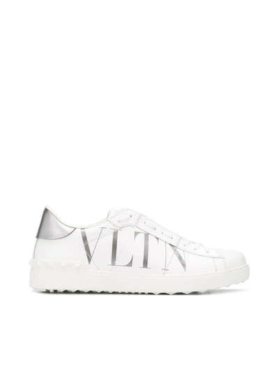 Shop Valentino Sneakers Open Vltn In White Silver