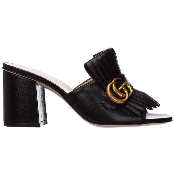 Gucci Women's Leather Mules Clogs Doppia G In Black | ModeSens