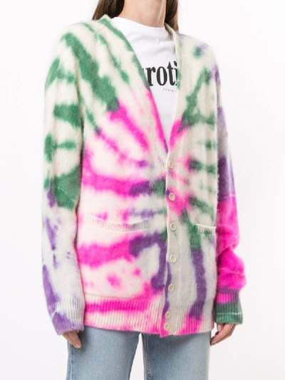 Shop The Elder Statesman Tie-dye Cardigan In Multicolour