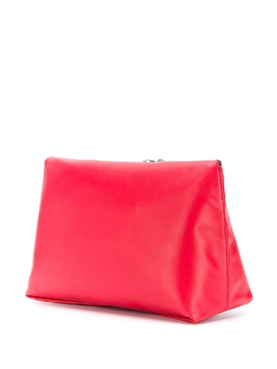 Shop Alexander Mcqueen Four Ring Handle Clutch In Red