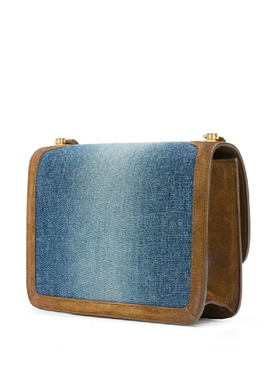 Shop Saint Laurent Denim Shoulder Bag In Blue