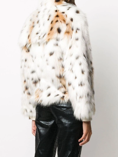 Shop Jejia Faux-fur High Neck Jacket In White