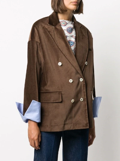 Shop Jejia Longline Drop Shoulder Blazer In Brown
