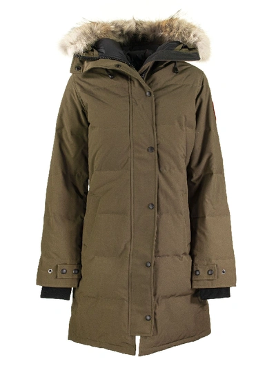 Shop Canada Goose Shelburne Parka - Jacket With Fur In Military Green