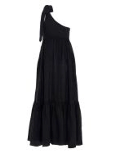 Shop Zimmermann Empire Tie Neck Dress In Blk Black