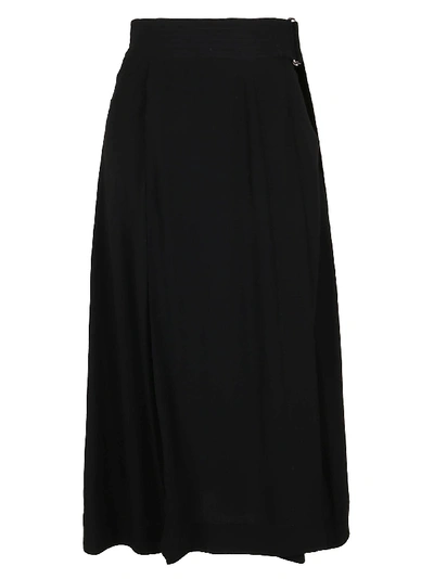 Shop Victoria Beckham Matt Crepe Satin Skirt In Black