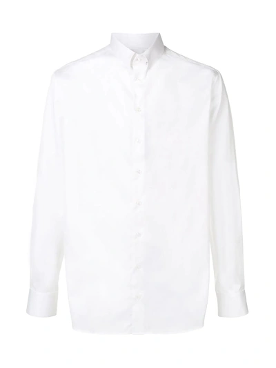 Shop Giorgio Armani Woven Shirt In Bn Brillant White