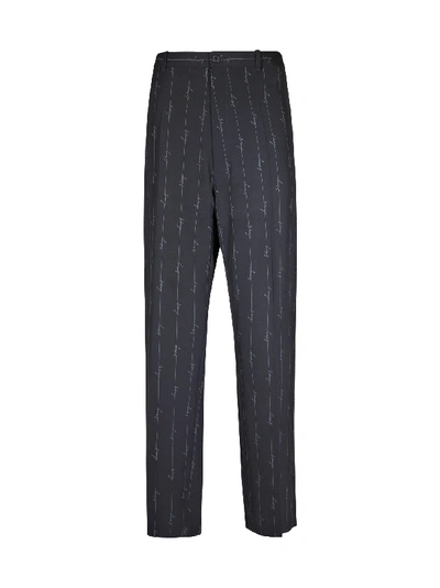 Shop Balenciaga Baggy Tailored Pants In Black Anthracite