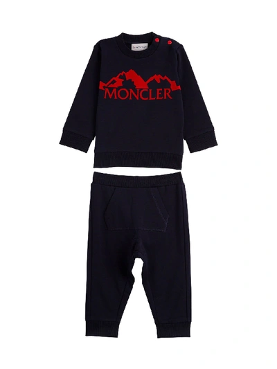 Shop Moncler Suit With Logo In Blu