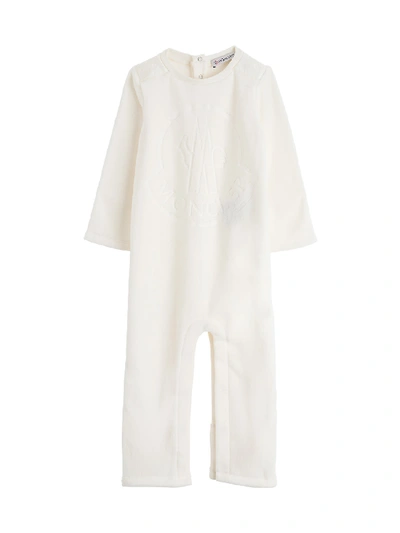 Shop Moncler White Onesie With Logo