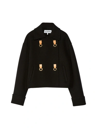 Shop Loewe Cropped Jacket In Black