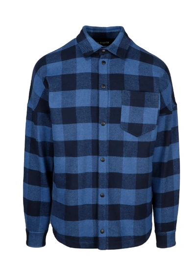 Shop Palm Angels Logo Overshirt In Blue