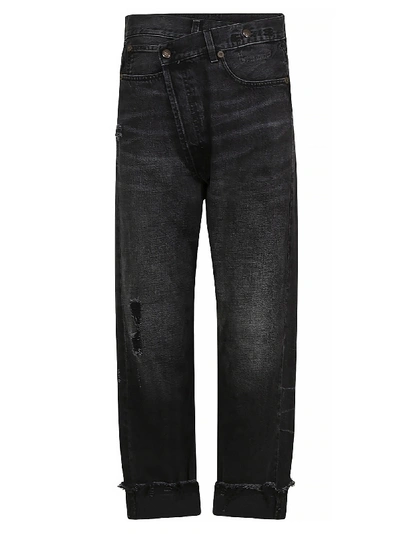 Shop R13 Cross-over Jeans In Black