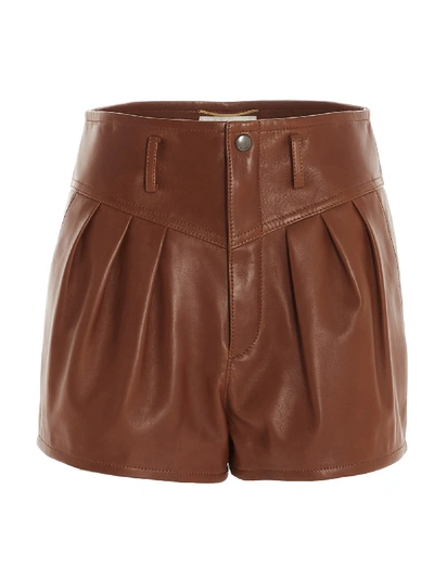 Shop Saint Laurent Shorts In Marrone