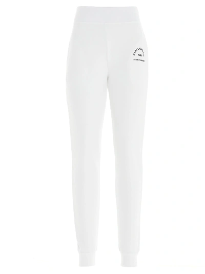 Shop Karl Lagerfeld Sweatpants In White
