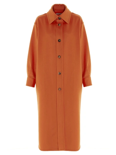 Shop Alberto Biani Overshirt Coat In Orange