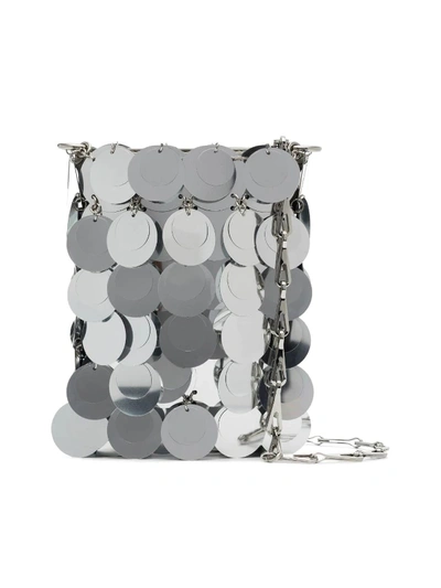 Shop Rabanne Sac Soir Sparkle Mini Pochette In Silver