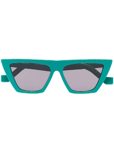 Shop Tol Eyewear Trapezium Angular Sunglasses In Green