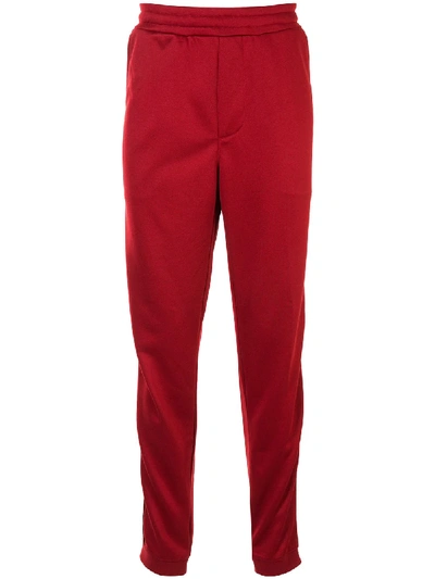 Shop Kent & Curwen Logo Side Panel Trousers In Red