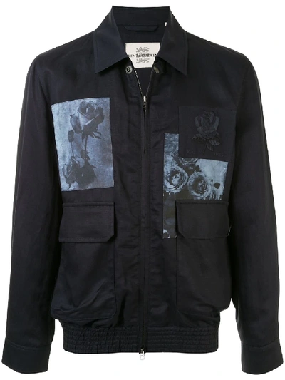 Shop Kent & Curwen Rose Print Shirt Jacket In Blue