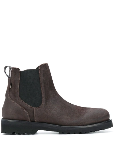 Shop Woolrich Chamois Leather Chelsea Boots In Brown