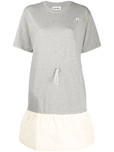 Shop Kenzo Drawstring T-shirt Dress In Grey