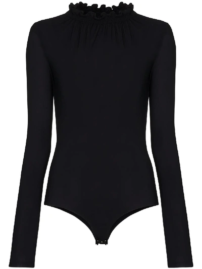 Shop Mm6 Maison Margiela Semi Sheer Bodysuit In Black