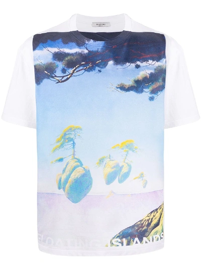 Shop Valentino Floating Islands T-shirt In White