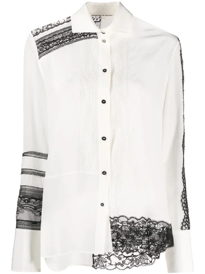 ERMANNO SCERVINO LONG-SLEEVED LACE TRIM SHIRT 