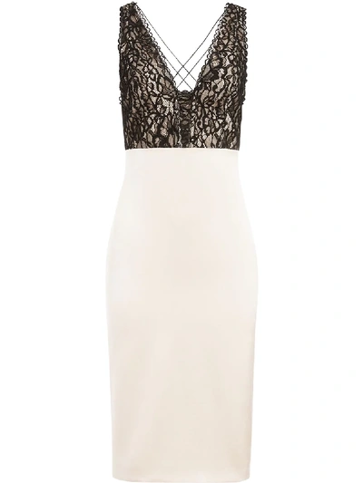Shop Alice And Olivia Lace Plunge Dress In White
