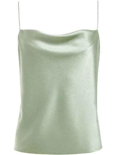 Shop Alice And Olivia Cowl Neck Slip Top In Green