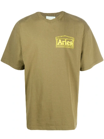 Shop Aries Logo Print T-shirt In Green