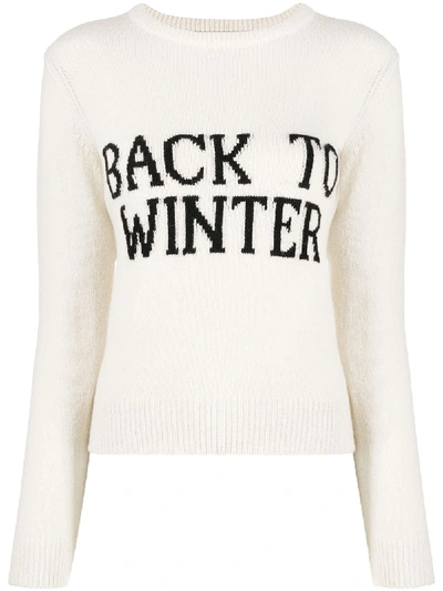 Shop Alberta Ferretti Back To Winter Jumper In White