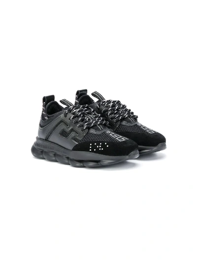 Shop Versace Chain Reaction Sneakers In Black