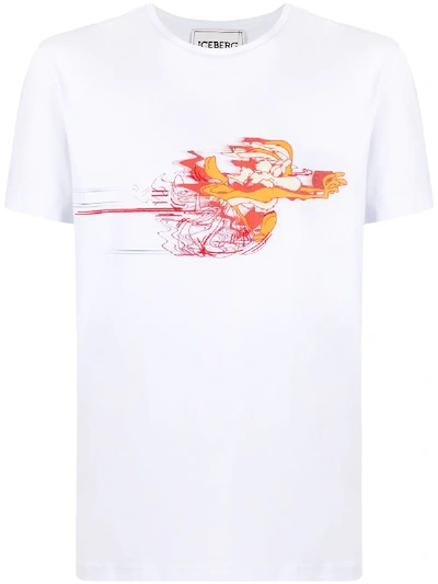 Iceberg Coyote Print T-shirt In White