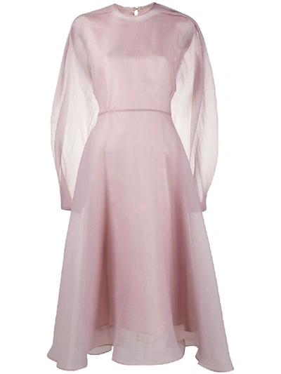 Shop Beaufille Puff-sleeve Organza Dree In Pink
