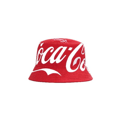 Pre-owned Kith X Coca-cola X Mitchell & Ness Coke Is It Bucket Hat Red/multi