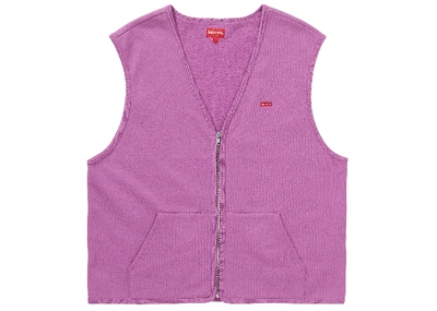Pre-owned Supreme  Zip Up Sweat Vest Bright Purple
