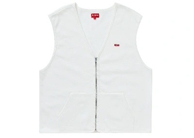Pre-owned Supreme  Zip Up Sweat Vest White
