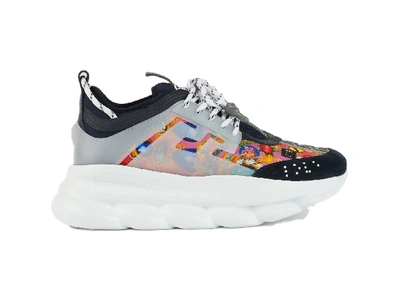 Pre-owned Versace  Chain Reaction Print Black In Multicolor/black