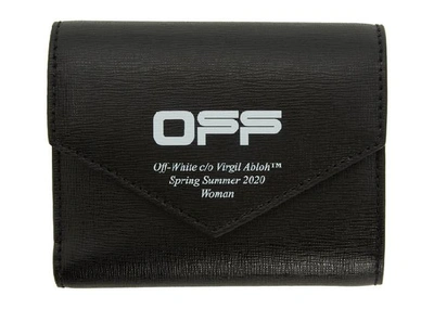 Pre-owned Off-white  Envelope Wallet (6 Card Slot) Black