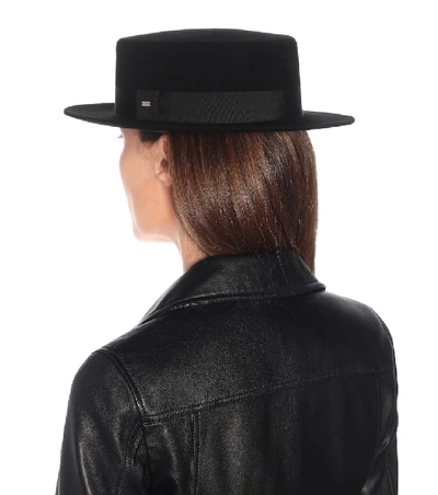 Shop Saint Laurent Rabbit-felt Hat In Black