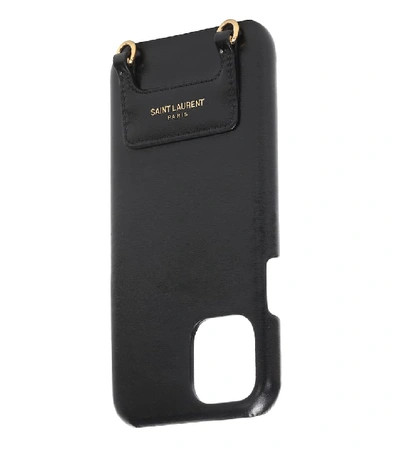 Shop Saint Laurent Iphone 11 Pro Leather Case In Black