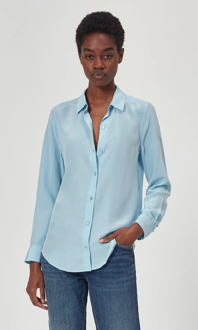 Shop Equipment Essential Silk Shirt In Ciel Blue