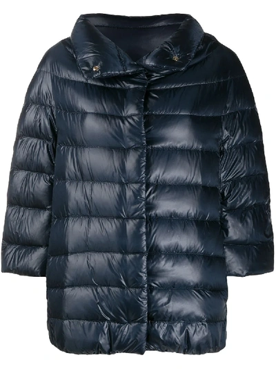 Herno Sofia Ultra-lightweight Down Bolero Jacket In Blue