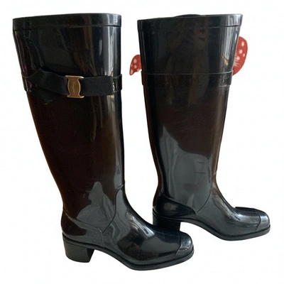 Pre-owned Ferragamo Black Rubber Boots