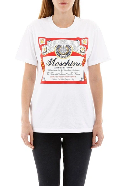 Shop Moschino Women's White Cotton T-shirt