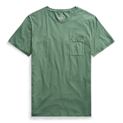 Shop Double Rl Garment-dyed Pocket T-shirt In Picket Green